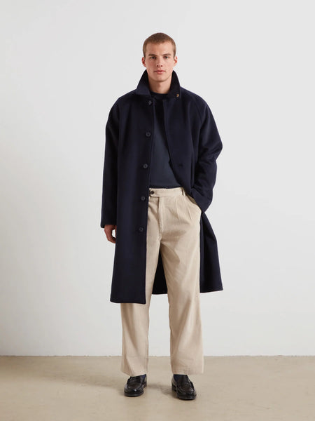 Farah Chaffee Melton Overcoat - Navy