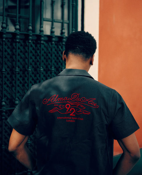 Alma de Ace Hare Embroidered S/S Shirt - Dark Navy