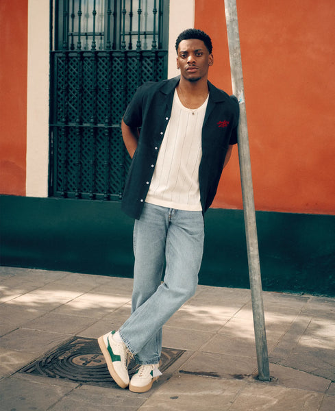 Alma de Ace Hare Embroidered S/S Shirt - Dark Navy