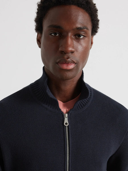Farah Geller Zip Thru Cardigan - True Navy