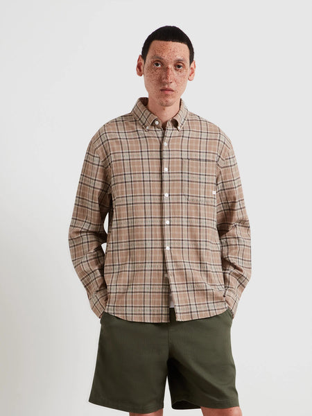 Farah Sands Check L/S Shirt - Ashen Taupe