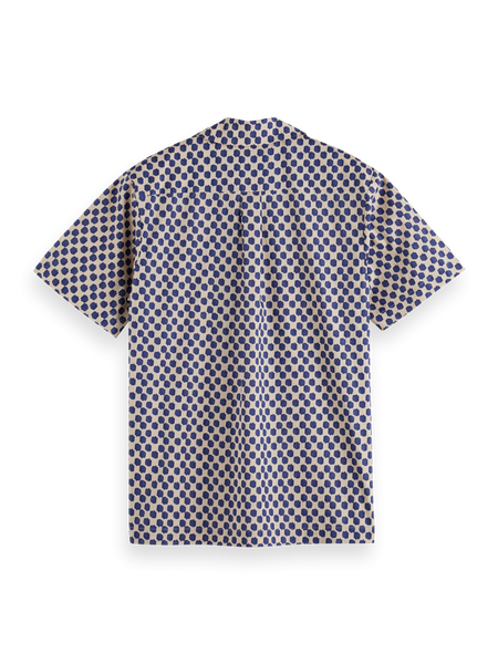 Scotch & Soda Printed S/S Shirt - Polka Navy Blue