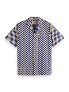 Scotch & Soda Printed S/S Shirt - Polka Navy Blue