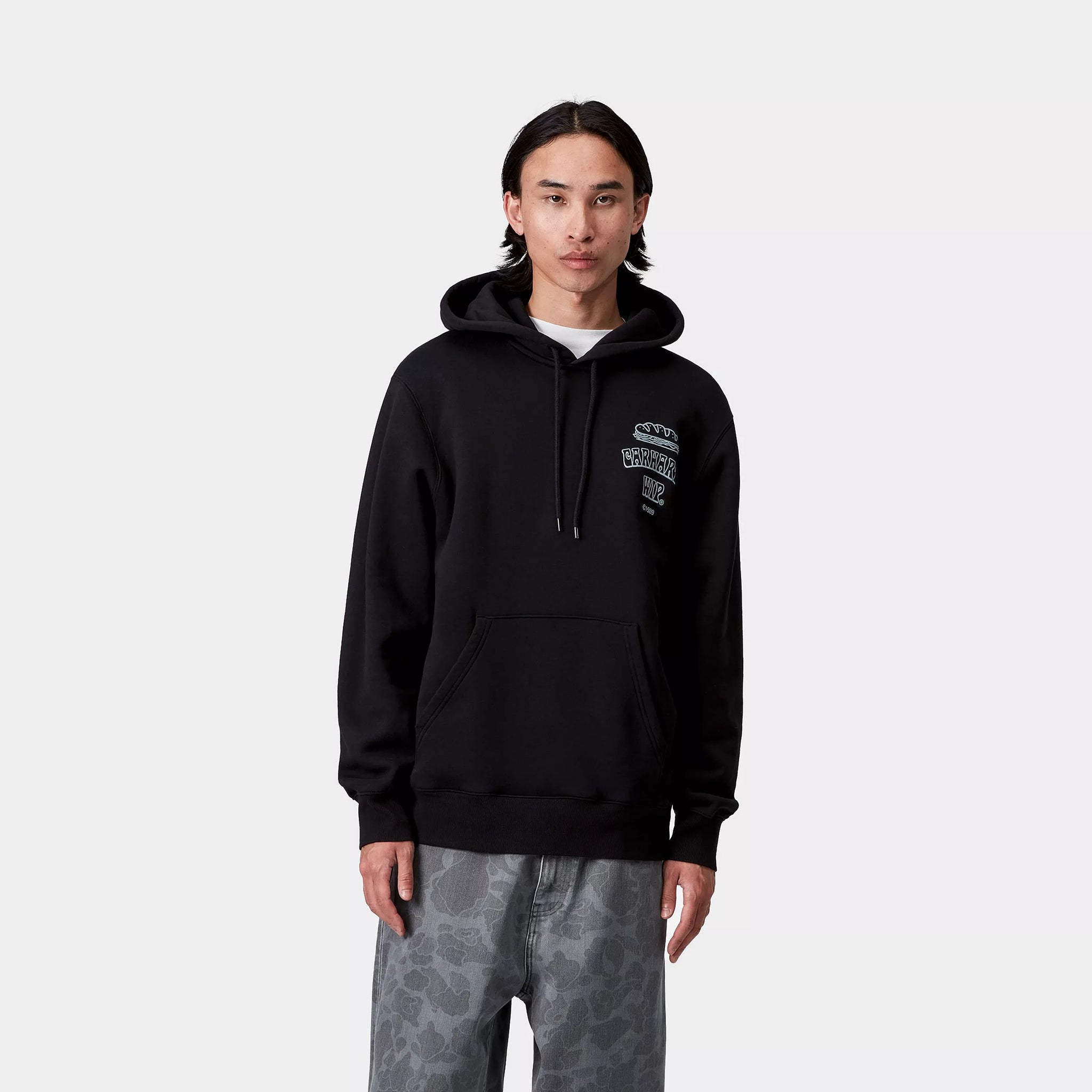 Carhartt Hooded Sandwich Sweat - Black/Blue Fog