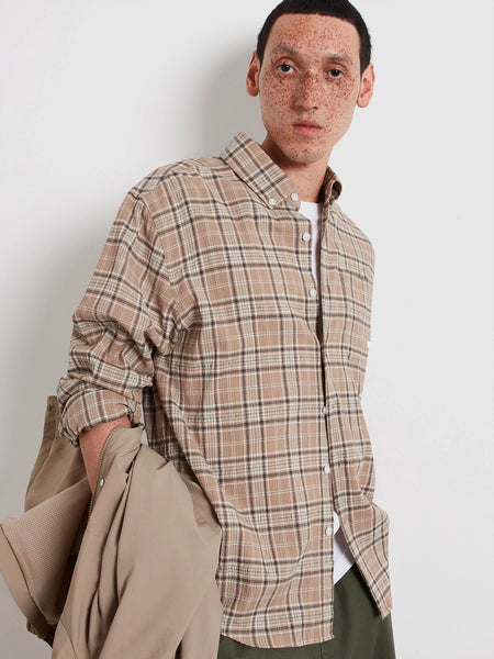 Farah Sands Check L/S Shirt - Ashen Taupe