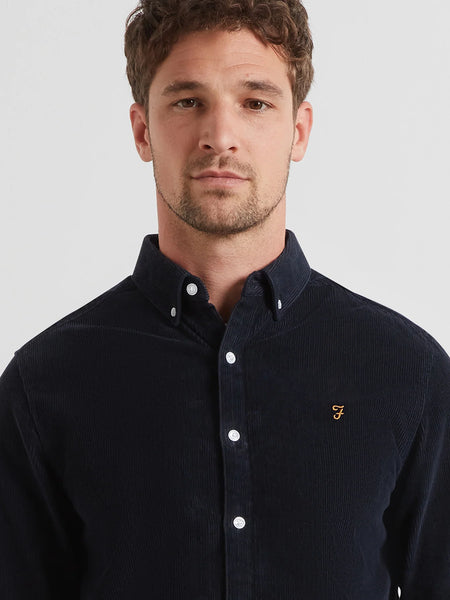 Farah Maverick Regular Fit Cord L/S Shirt - True Navy