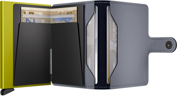 Secrid Mini Wallet Matte - Grey/Lime