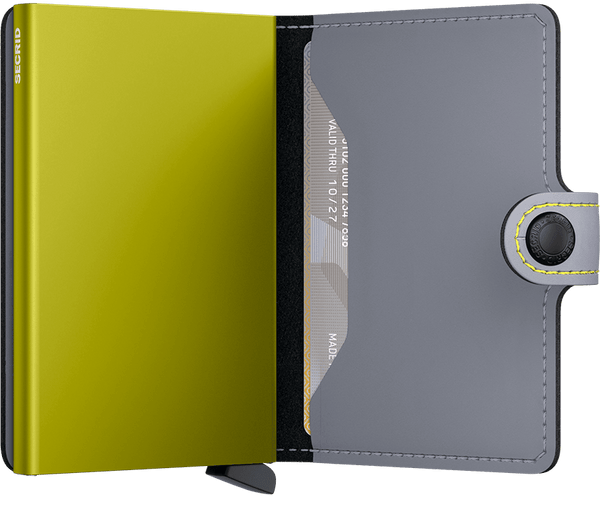 Secrid Mini Wallet Matte - Grey/Lime