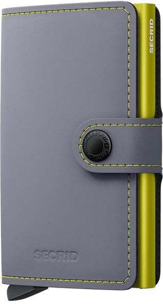 Secrid Mini Wallet Matte - Grey/Lime