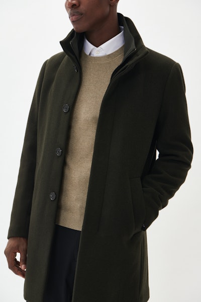 Matinique Harvey N Wool Coat - Forest Night