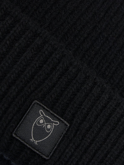 Knowledge Cotton Apparel Wool RWS Beanie - Black