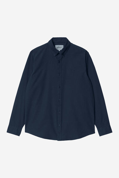 Carhartt WIP L/S Bolton Shirt - Navy Garment Dyed