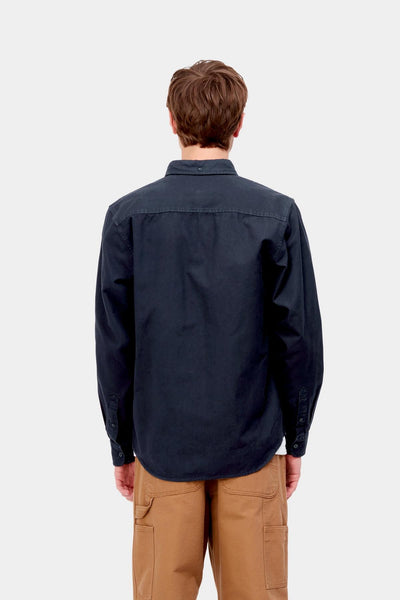 Carhartt WIP L/S Bolton Shirt - Navy Garment Dyed