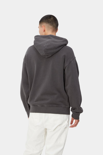 Carhartt WIP Hooded Nelson Sweat - Black Garment Dyed