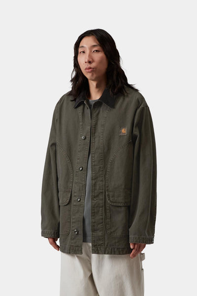 Carhartt WIP Prescott Coat - Oxide Green/Black Garment Dyed