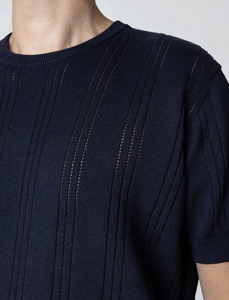 Clean Cut Copenhagen Robyn Knitted Tee - Navy