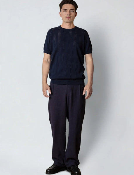 Clean Cut Copenhagen Robyn Knitted Tee - Navy