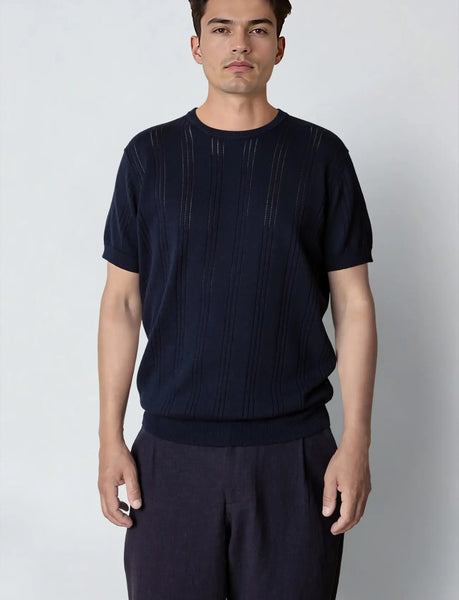 Clean Cut Copenhagen Robyn Knitted Tee - Navy