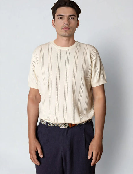 Clean Cut Copenhagen Robyn Knitted Tee - Ecru