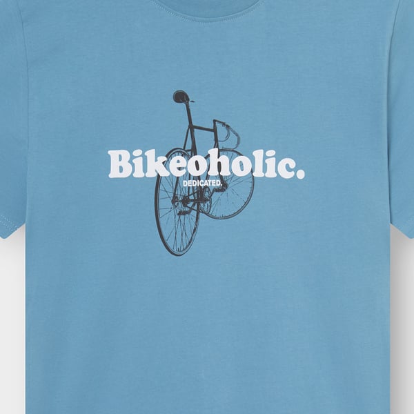 Dedicated Stockholm Bikeoholic Tee - Niagara Blue
