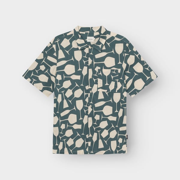 Dedicated Brantevik Wine Cups Shirt - Mediterranea Green