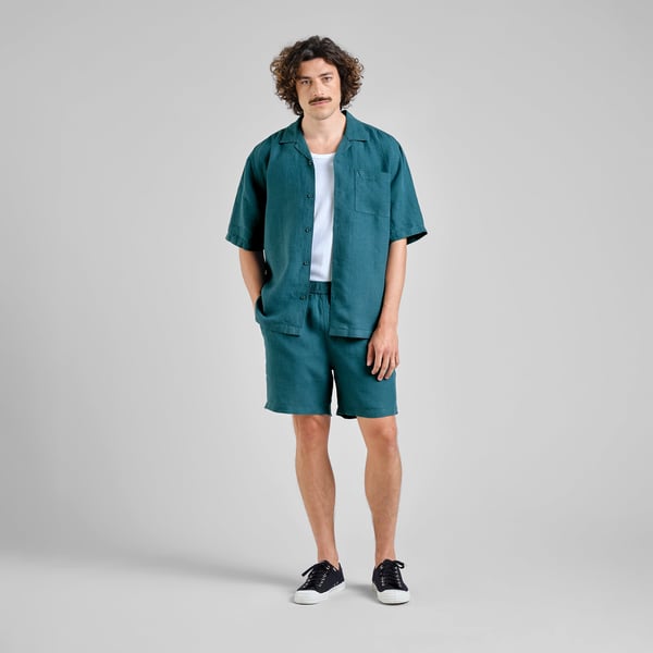 Dedicated Rute Linen Shirt - Mediterranea Green
