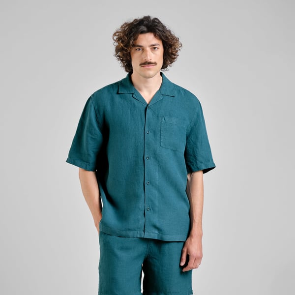 Dedicated Rute Linen Shirt - Mediterranea Green