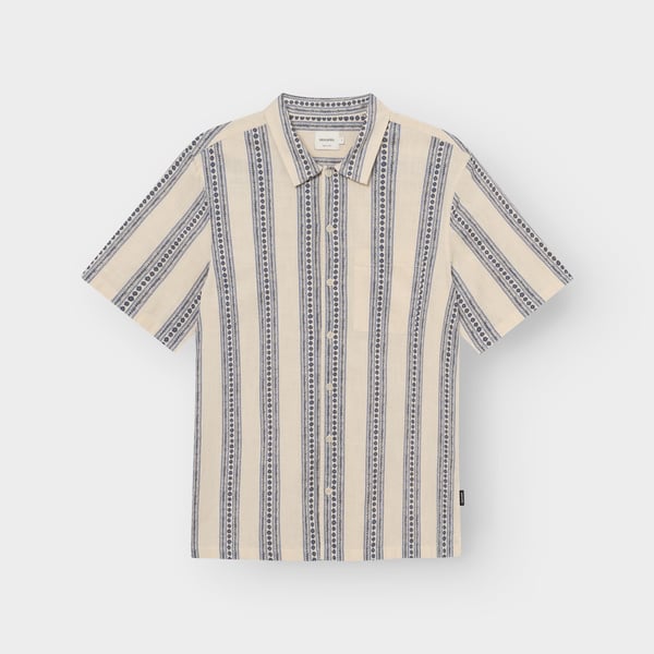 Dedicated Brantevik Floral Stripe Shirt - Blue