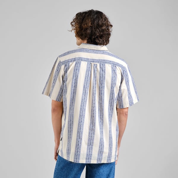 Dedicated Brantevik Floral Stripe Shirt - Blue