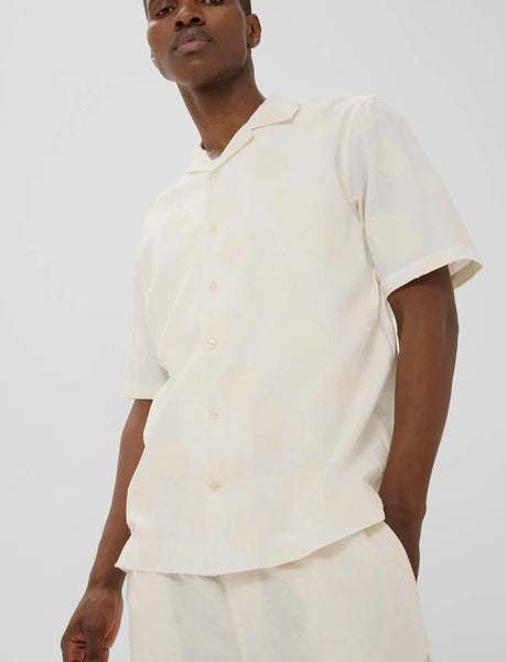 Matinique Maklampo S/S Shirt - Vanilla Ice/White