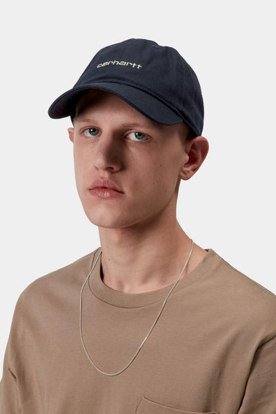 Carhartt WIP Canvas Script Cap - Deep Night/Gentle Green