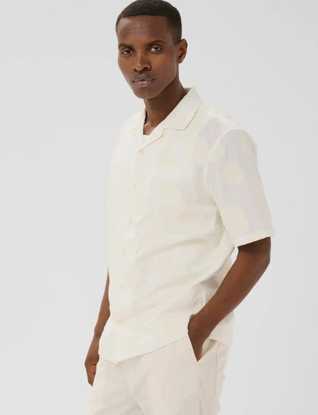 Matinique Maklampo S/S Shirt - Vanilla Ice/White