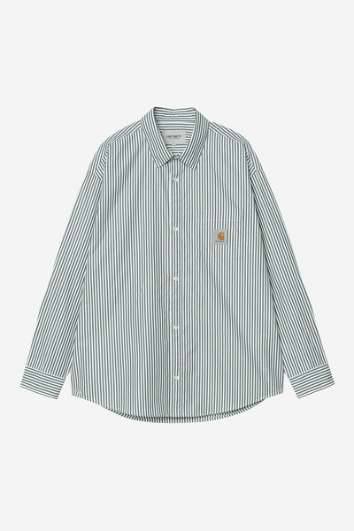 Carhartt WIP Daldry L/S Shirt - Daldry Stripe/Office Blue