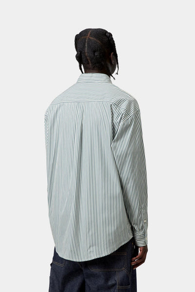 Carhartt WIP Daldry L/S Shirt - Daldry Stripe/Office Blue