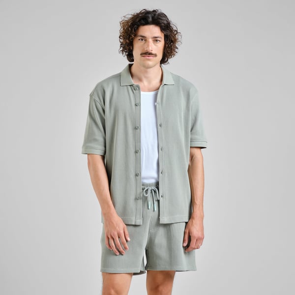 Dedicated Essingen Waffle Shorts - Iceberg Green