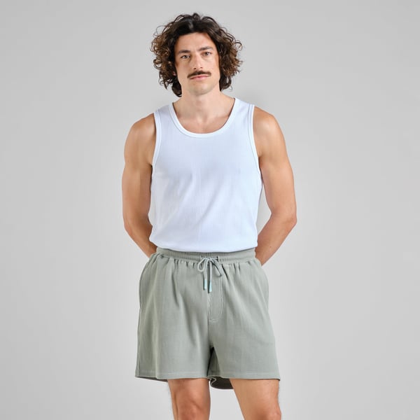 Dedicated Essingen Waffle Shorts - Iceberg Green