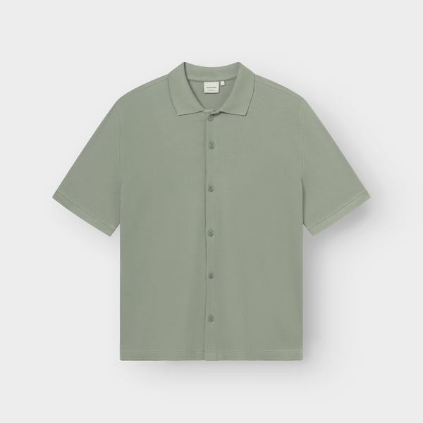 Dedicated Falkvik Waffle S/S Shirt - Iceberg Green
