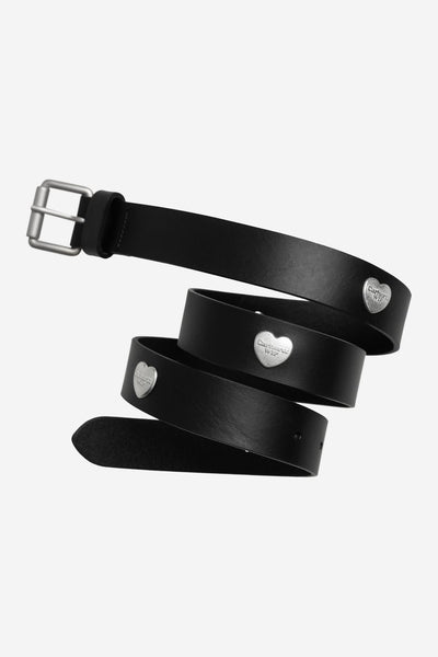 Carhartt WIP Tylor Leather Belt - Black/Silver