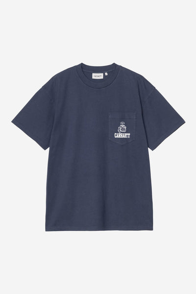 Carhartt WIP Pond Corps Pocket Tee - Blue/Heavy Stone Wash