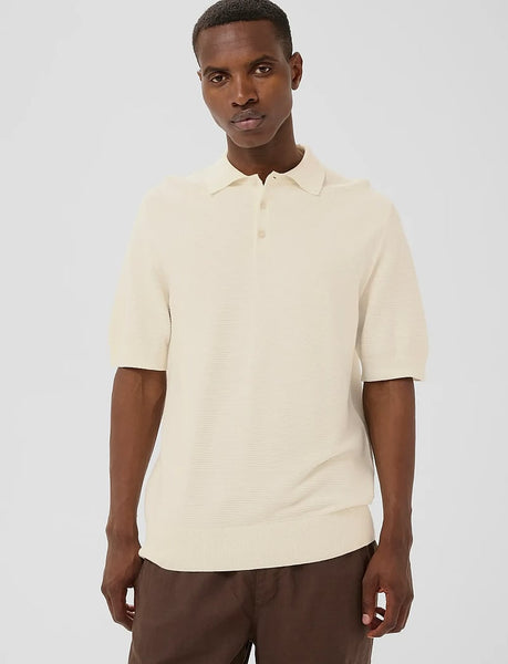Matinique Mapolo Knitted Polo - Vanilla Ice/Off White