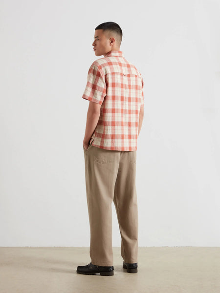 Farah Alden Check S/S Shirt - Dusty Red