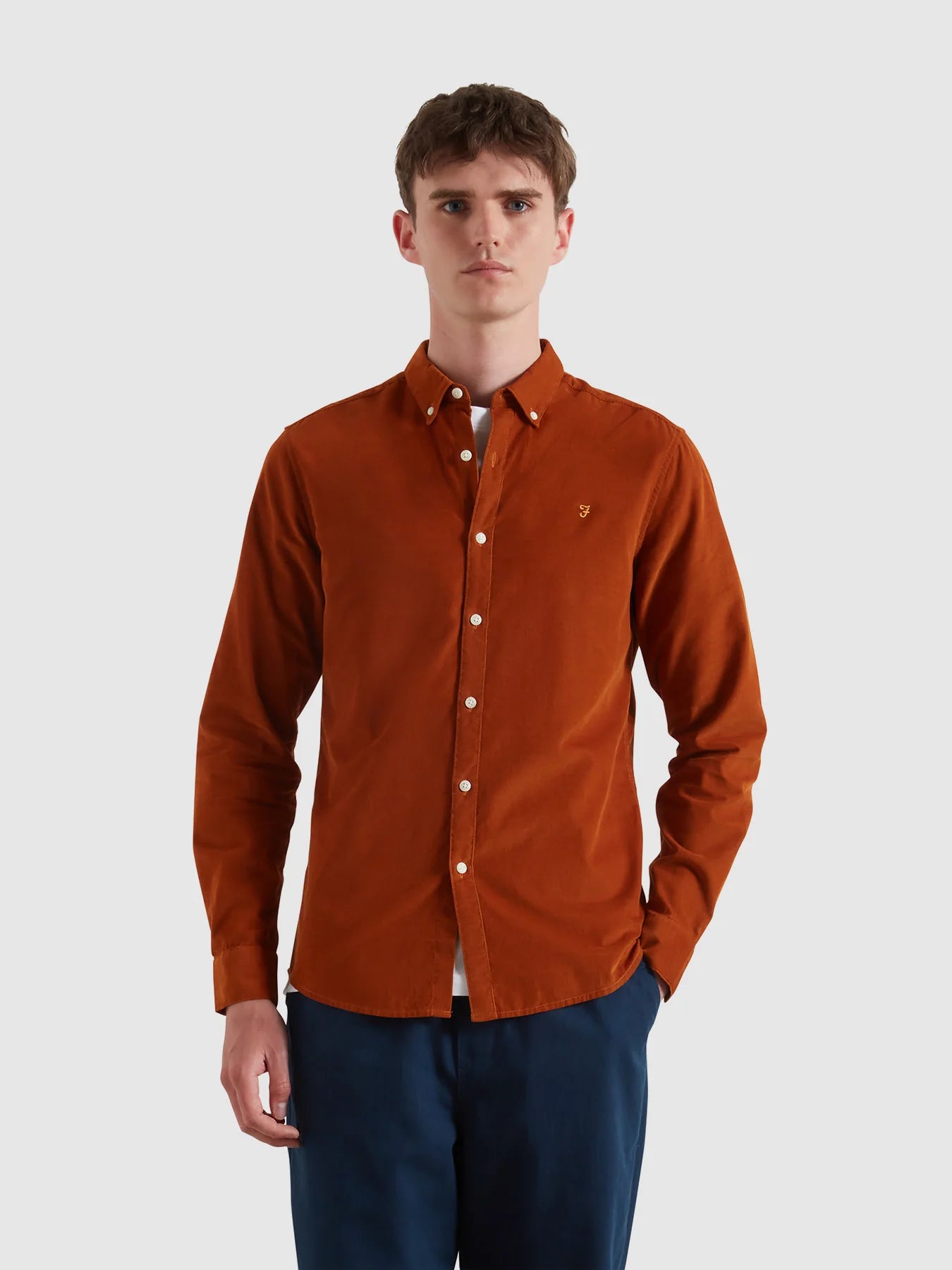 Farah Fontella Cord Shirt - Burnt Ochre