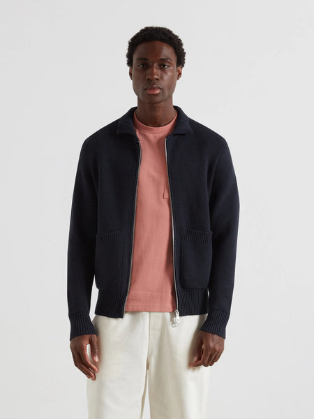 Farah Geller Zip Thru Cardigan - True Navy