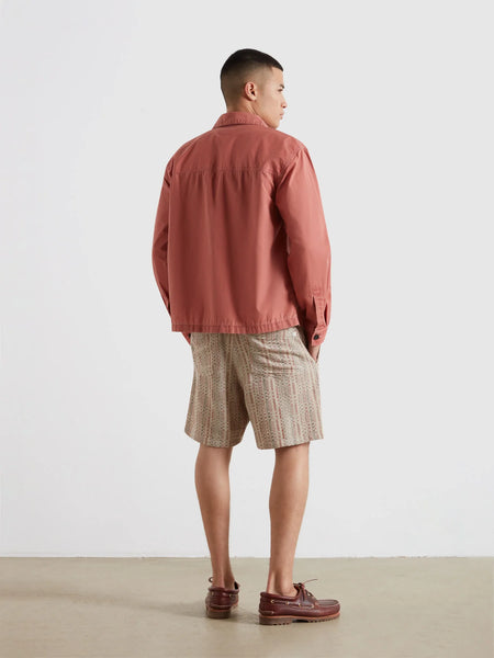 Farah Mattison Frost Finish Overshirt - Dusty Red