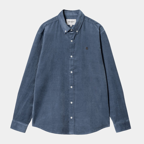 Carhartt Madison Fine Cord Shirt - Hudson Blue/Black