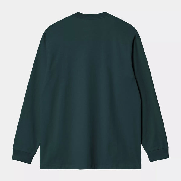 Carhartt WIP L/S Pocket Tee - Deep Lagoon