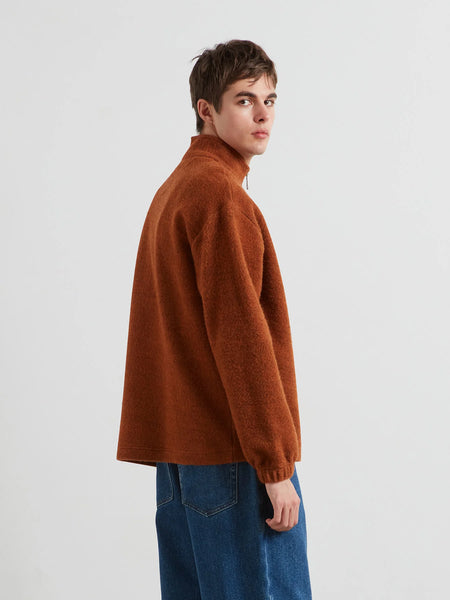 Farah Boxdale Quarter Zip Sweat - Russet