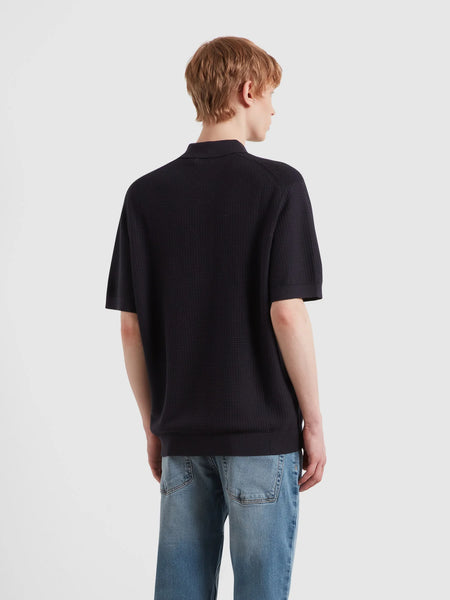 Farah Thornley Knitted Polo  - True Navy