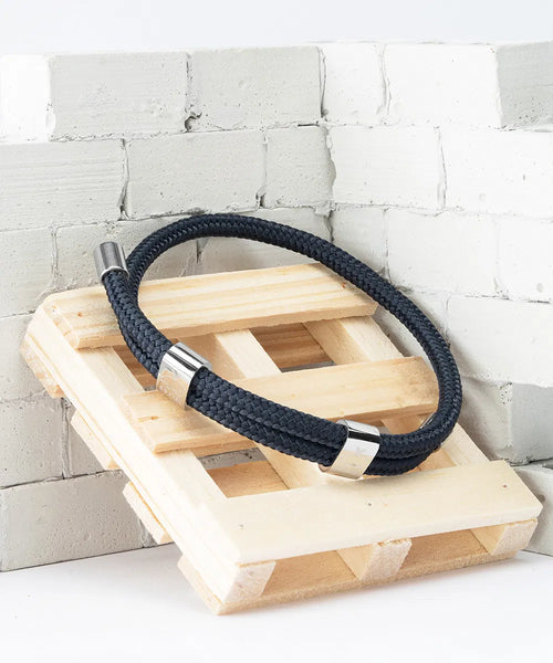 Little Lewis DBL Bracelet - Navy/Silver