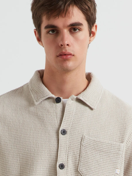 Farah L/S Castlefields Overshirt - White Smoke